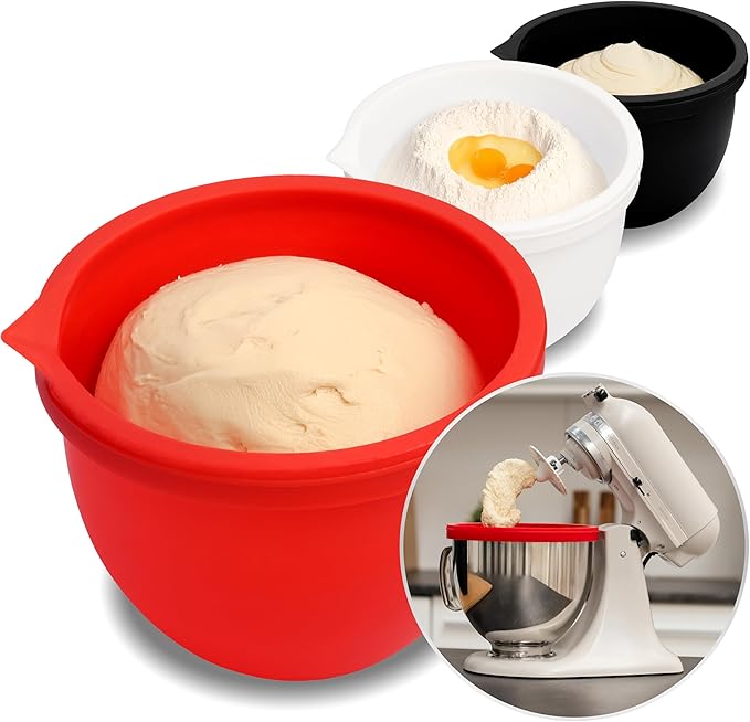 MixAid Silicone Liners for KitchenAid Tilt-Head 5 Qt Mixers – Mixer Attachments & Accessories – Replacement Mixer Bowls No Longer Needed